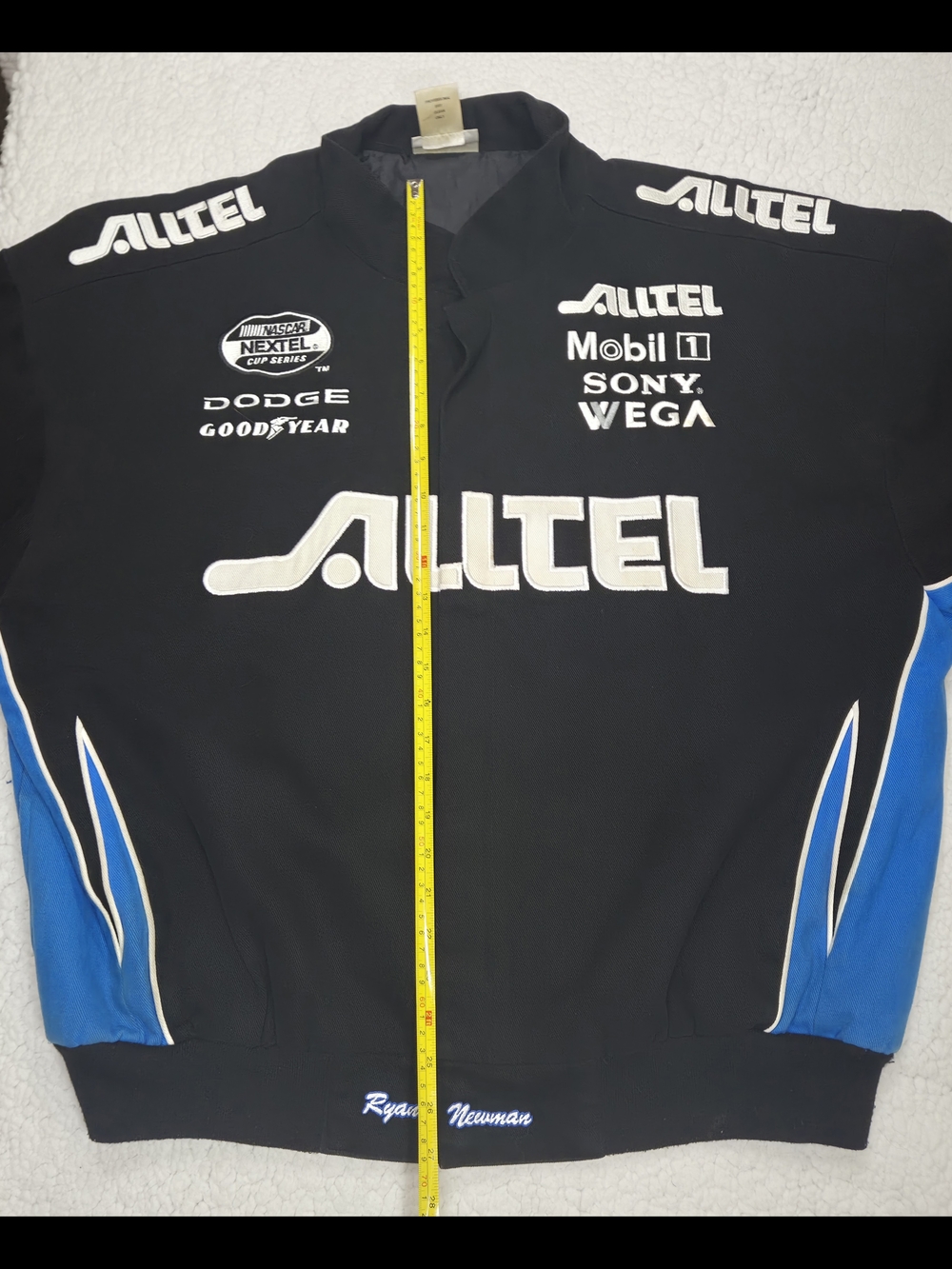 Black & Blue Racing-Style Bomber Jacket - Picture 7 of 9